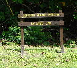 Songsong Village Lookout sign on main road