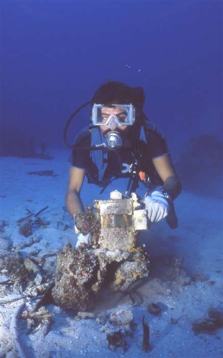 Diver with ships light