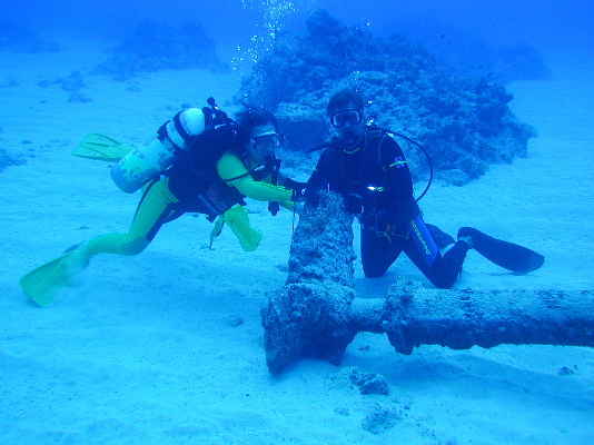 Photo: Divers checking the prop on Sub Chaser 2