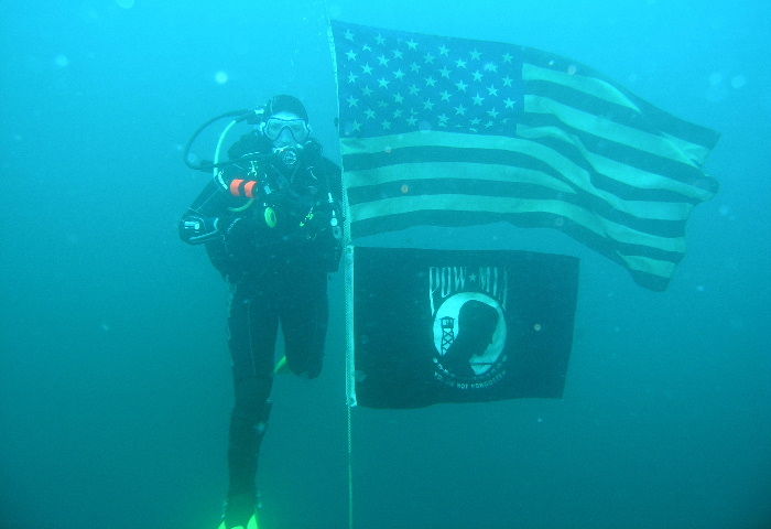 Diver on the U.S.S. Oriskaney